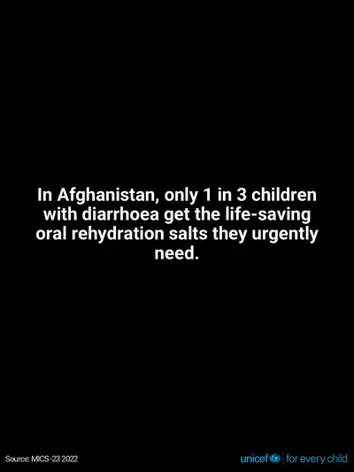 Oral rehydration salts tile for Afghanistan, Text only · English