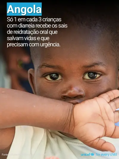 Oral rehydration salts tile for Angola, Photo · Portuguese