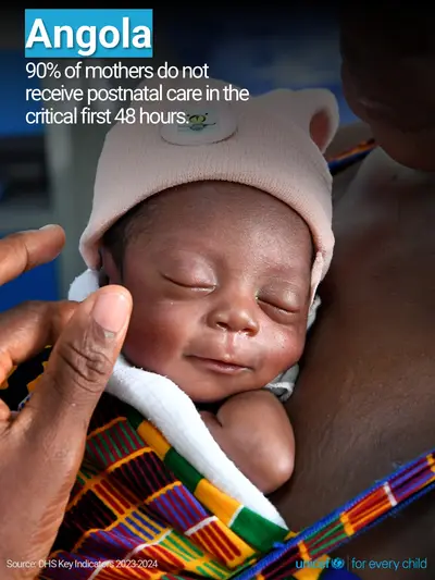 Postnatal care tile for Angola, Photo · English