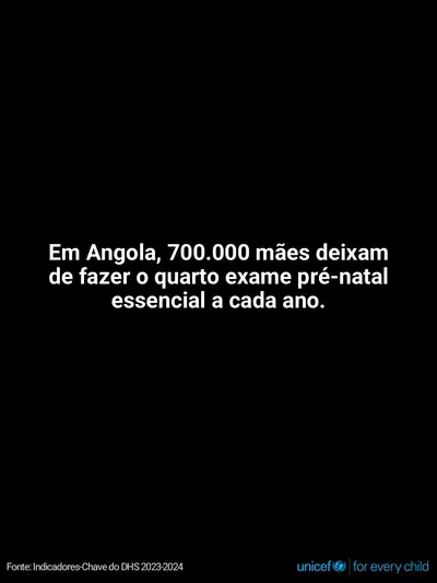 Antenatal care tile for Angola, Text only · Portuguese
