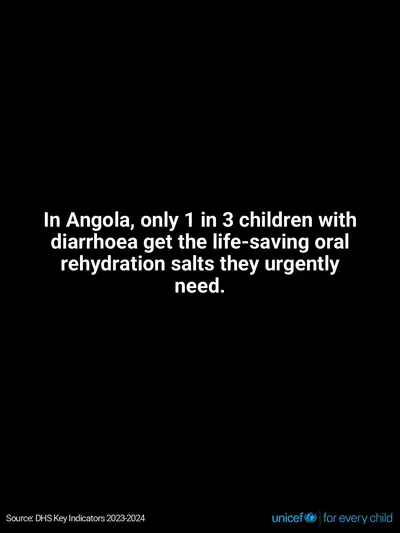 Oral rehydration salts tile for Angola, Text only · English