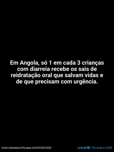 Oral rehydration salts tile for Angola, Text only · Portuguese