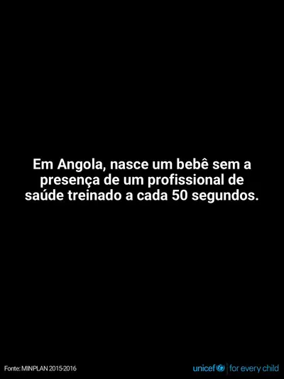 Skilled birth attendance tile for Angola, Text only · Portuguese