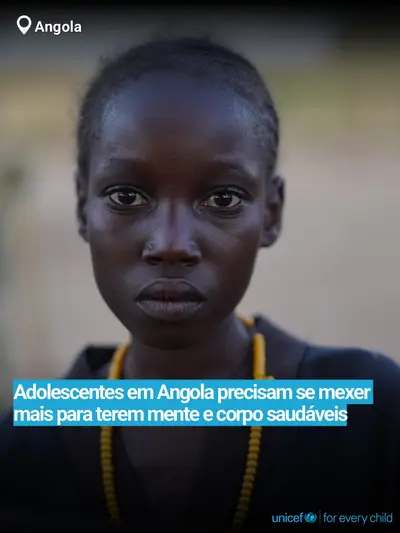 Adolescent physical activity tile for Angola, Bold number · Portuguese