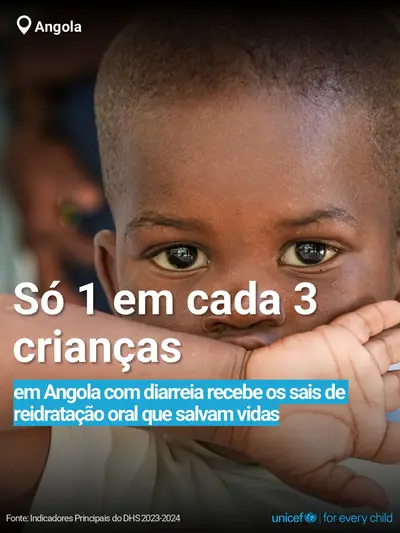 Oral rehydration salts tile for Angola, Bold number · Portuguese