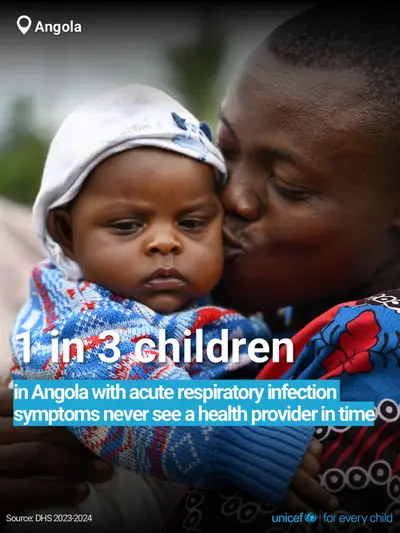 Childhood pneumonia tile for Angola, Bold number · English