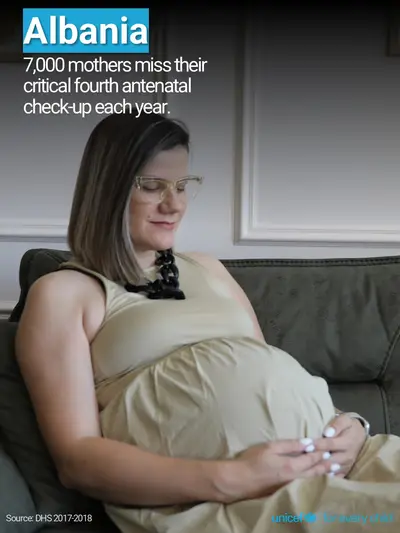 Antenatal care tile for Albania, Photo · English