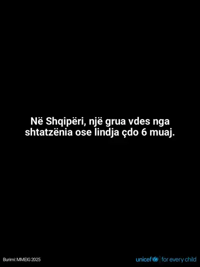 Maternal mortality tile for Albania, Text only · Albanian