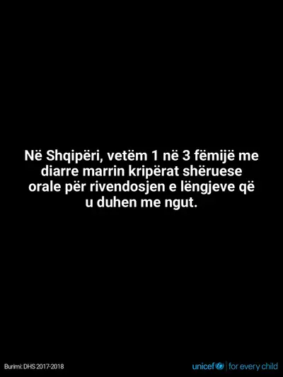 Oral rehydration salts tile for Albania, Text only · Albanian