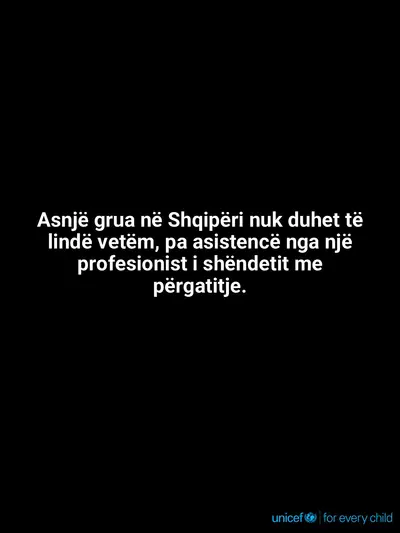 Skilled birth attendance tile for Albania, Text only · Albanian