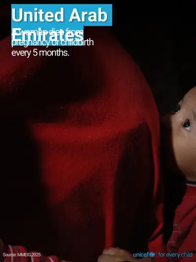 Maternal mortality tile for United Arab Emirates, Photo · English