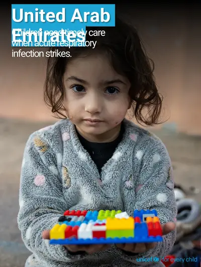 Childhood pneumonia tile for United Arab Emirates, Photo · English