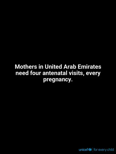 Antenatal care tile for United Arab Emirates, Text only · English