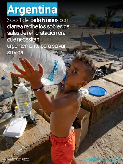 Oral rehydration salts tile for Argentina, Photo · Spanish