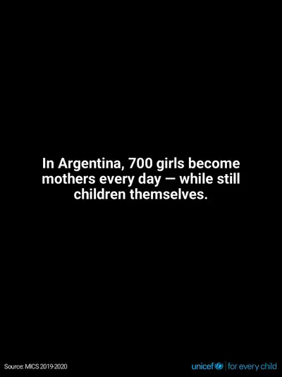 Adolescent motherhood tile for Argentina, Text only · English