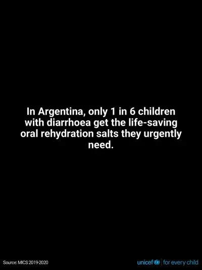 Oral rehydration salts tile for Argentina, Text only · English