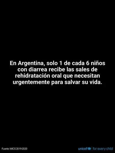 Oral rehydration salts tile for Argentina, Text only · Spanish