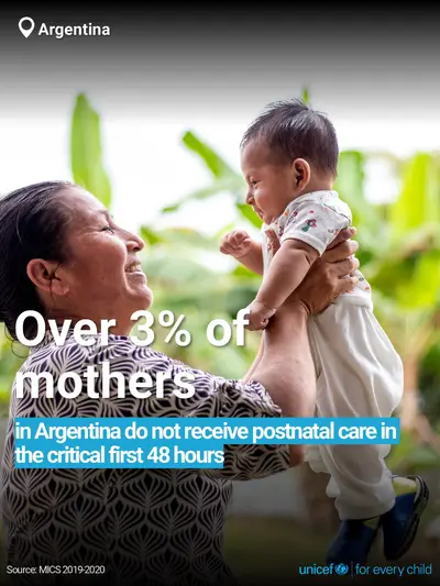 Postnatal care tile for Argentina, Bold number · English