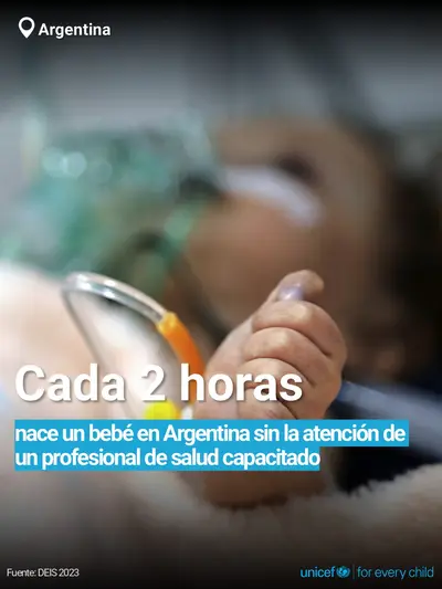 Skilled birth attendance tile for Argentina, Bold number · Spanish