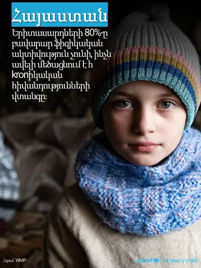 Adolescent physical activity tile for Armenia, Photo · Armenian