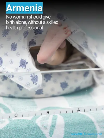 Skilled birth attendance tile for Armenia, Photo · English