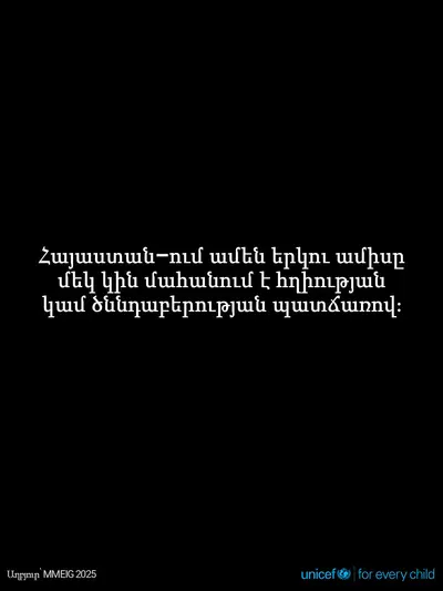 Maternal mortality tile for Armenia, Text only · Armenian