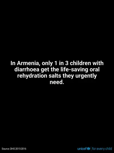 Oral rehydration salts tile for Armenia, Text only · English