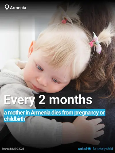 Maternal mortality tile for Armenia, Bold number · English