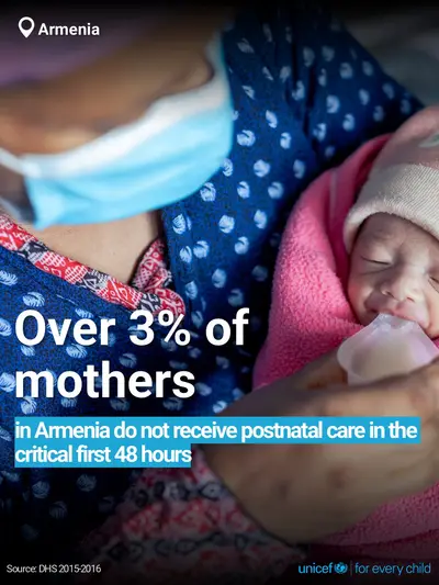 Postnatal care tile for Armenia, Bold number · English