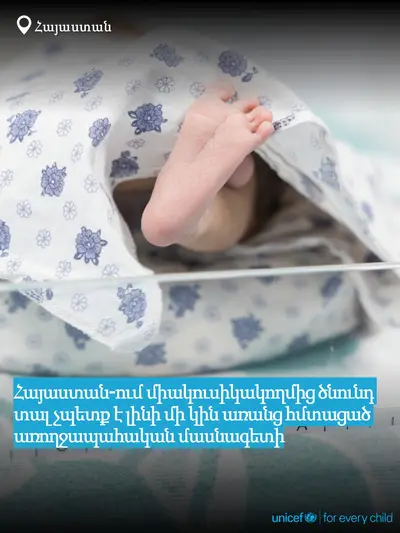 Skilled birth attendance tile for Armenia, Bold number · Armenian