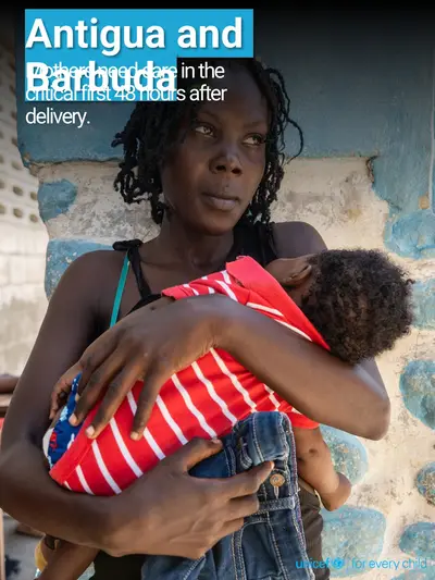 Postnatal care tile for Antigua and Barbuda, Photo · English