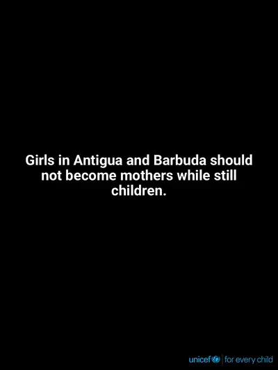 Adolescent motherhood tile for Antigua and Barbuda, Text only · English