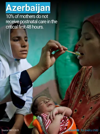 Postnatal care tile for Azerbaijan, Photo · English