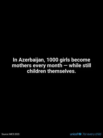 Adolescent motherhood tile for Azerbaijan, Text only · English