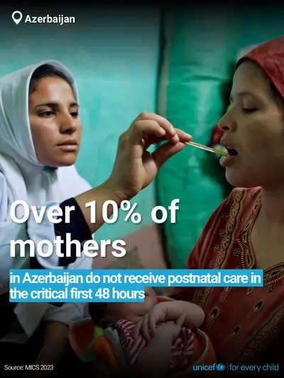 Postnatal care tile for Azerbaijan, Bold number · English