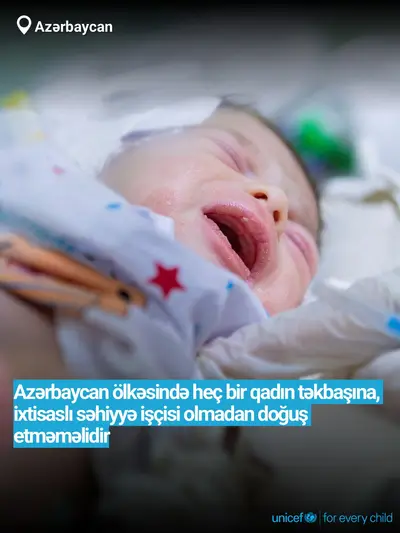 Skilled birth attendance tile for Azerbaijan, Bold number · Azerbaijani
