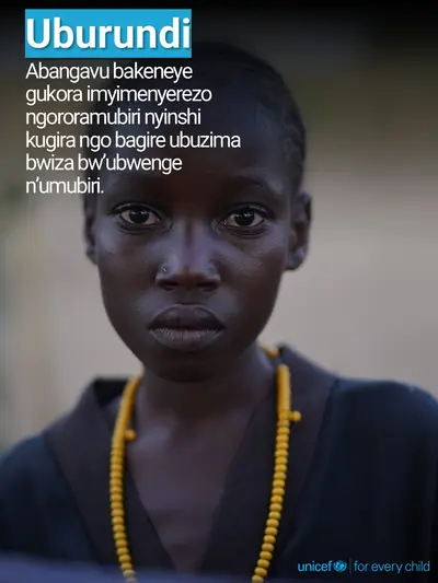 Adolescent physical activity tile for Burundi, Photo · Kirundi