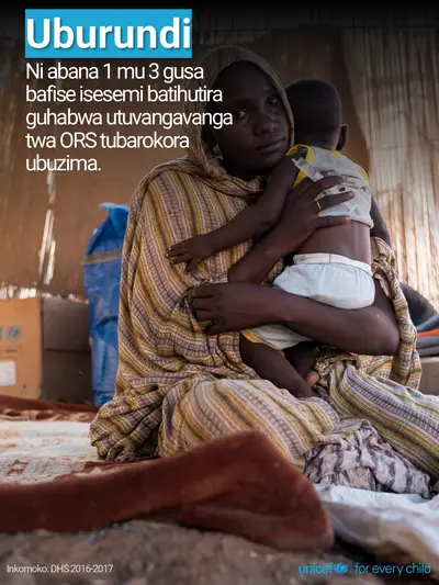 Oral rehydration salts tile for Burundi, Photo · Kirundi