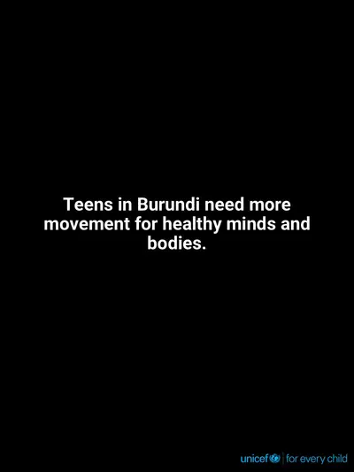 Adolescent physical activity tile for Burundi, Text only · English