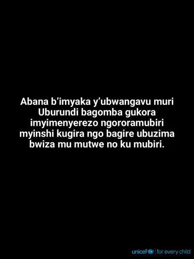 Adolescent physical activity tile for Burundi, Text only · Kirundi