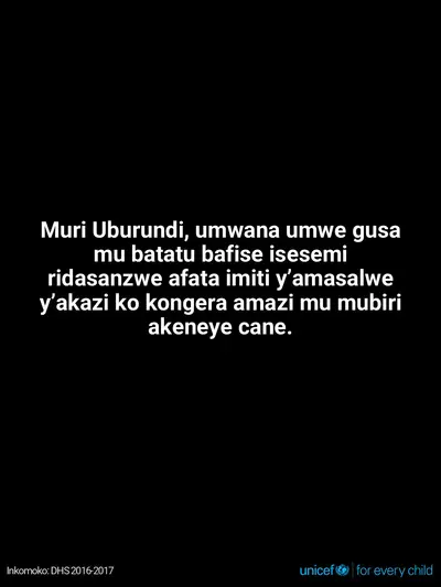 Oral rehydration salts tile for Burundi, Text only · Kirundi