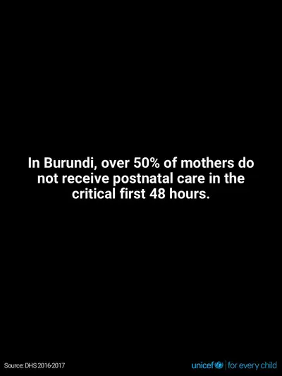 Postnatal care tile for Burundi, Text only · English