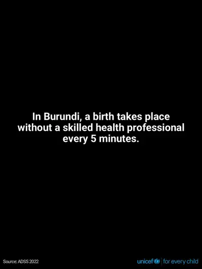 Skilled birth attendance tile for Burundi, Text only · English