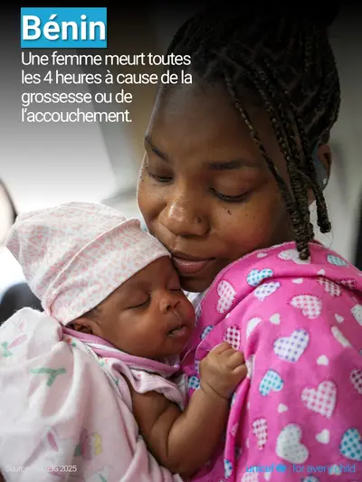 Maternal mortality tile for Benin, Photo · French