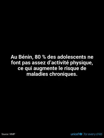 Adolescent physical activity tile for Benin, Text only · French