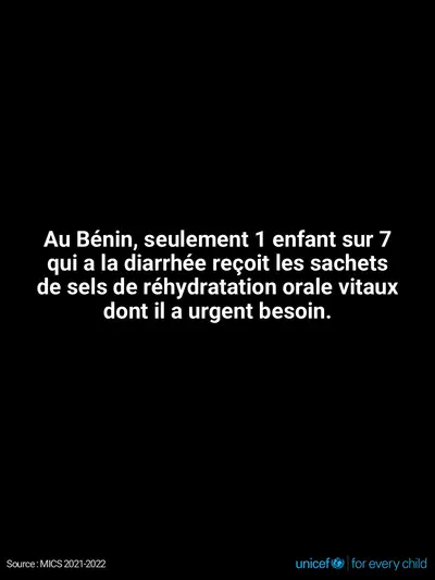 Oral rehydration salts tile for Benin, Text only · French