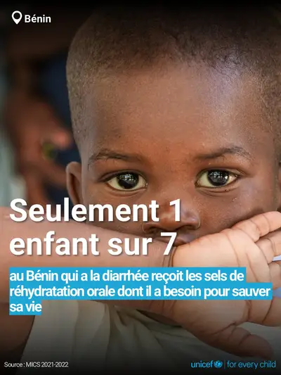 Oral rehydration salts tile for Benin, Bold number · French