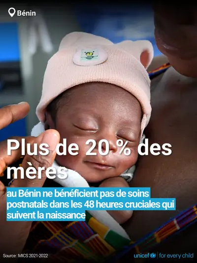 Postnatal care tile for Benin, Bold number · French