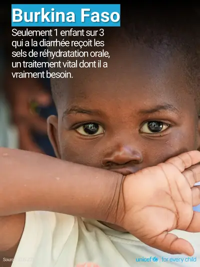 Oral rehydration salts tile for Burkina Faso, Photo · French