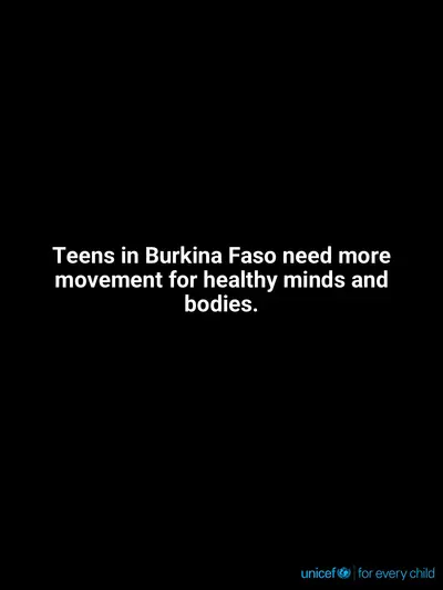 Adolescent physical activity tile for Burkina Faso, Text only · English
